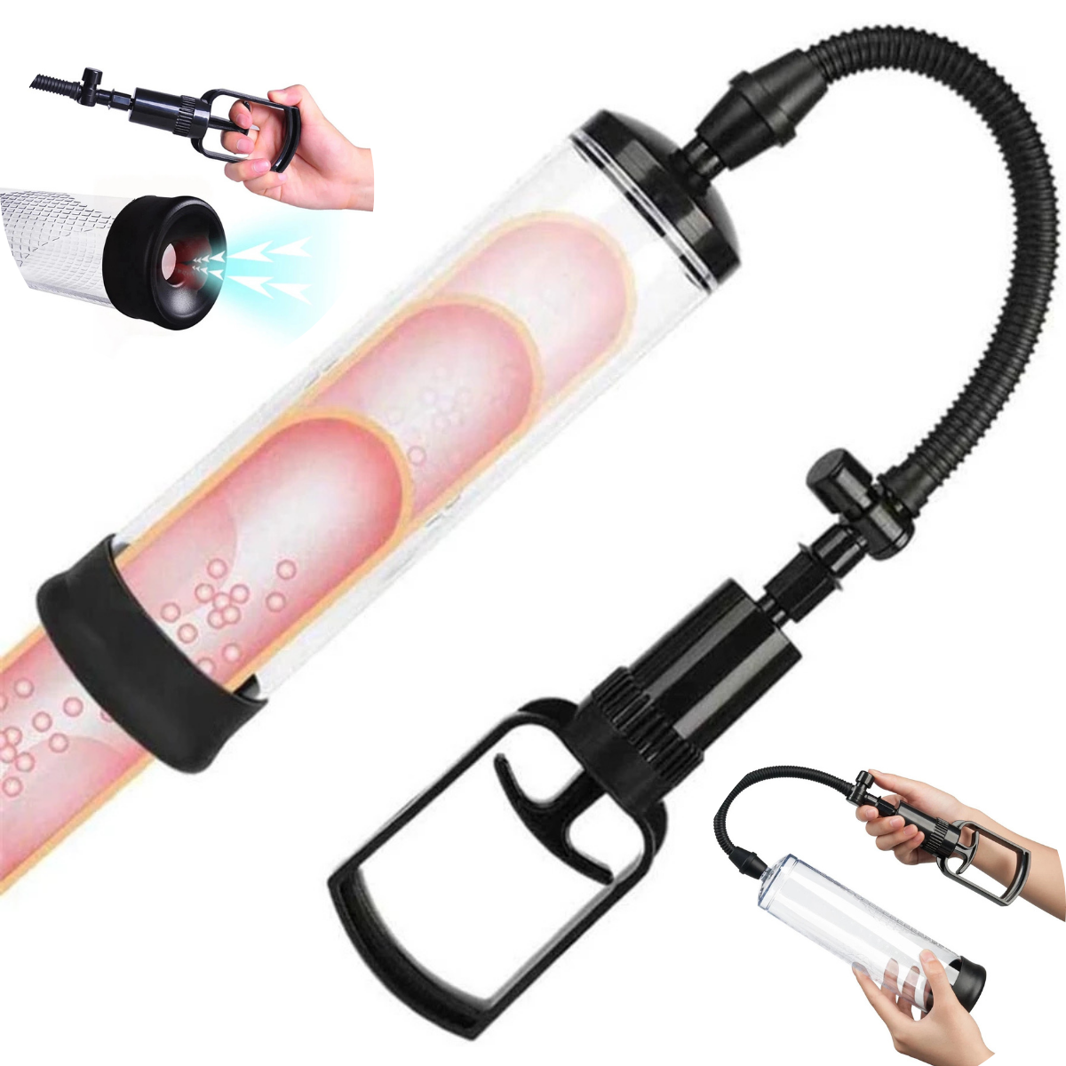 Magnus – Bomba Manual de Succión con 3 Fundas de Silicona