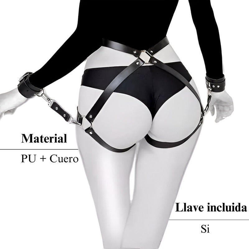 Arnés - complemento sexual de glúteos con esposas