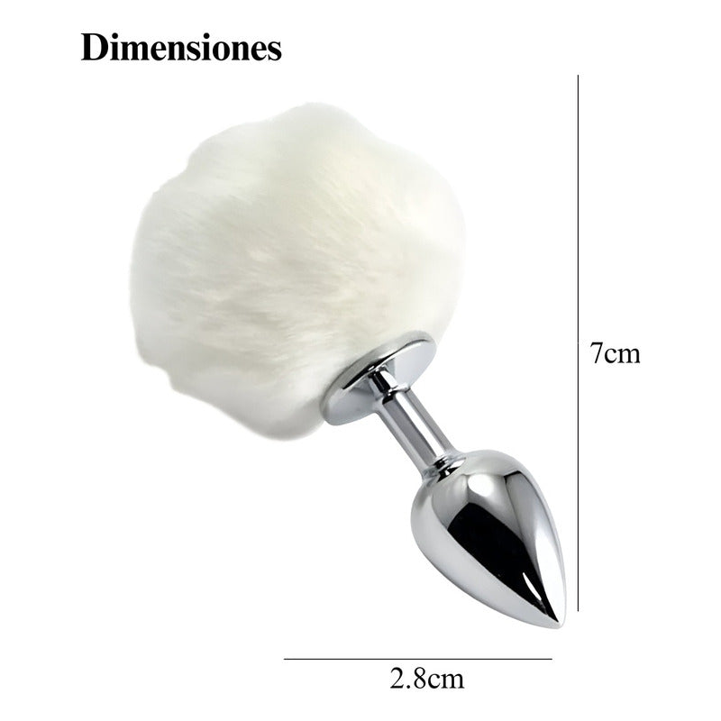 Romi – Plug Anal con Cola de Conejo | Dilatador Aluminio 7 cm