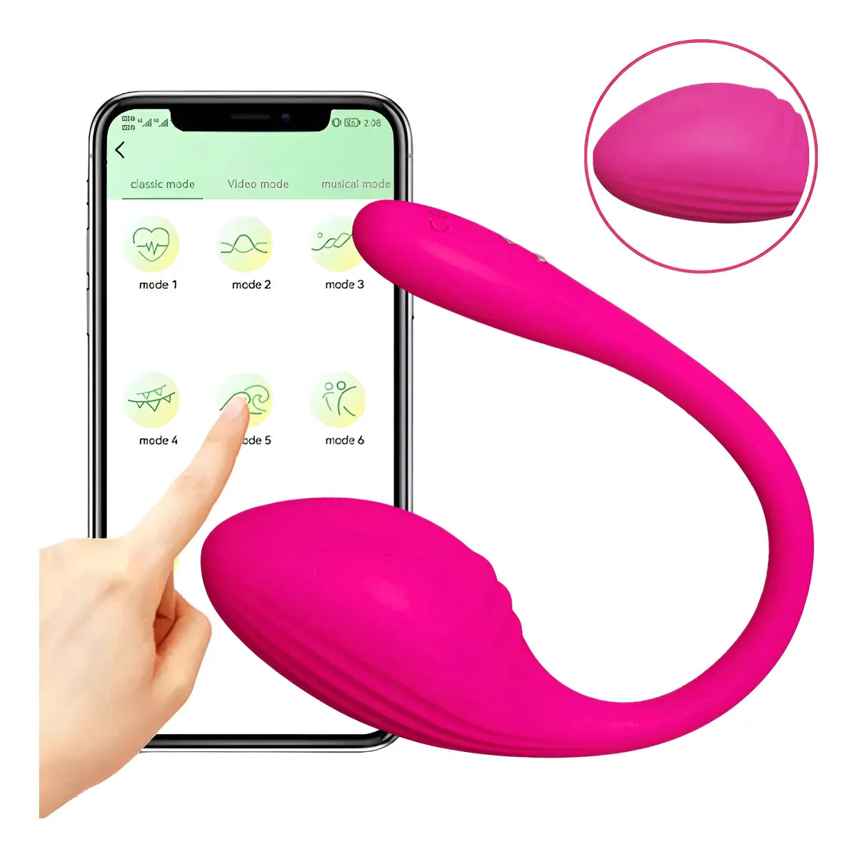 Consolador Vibrador Clítoris Control App Bluetooth Punto G Rosa