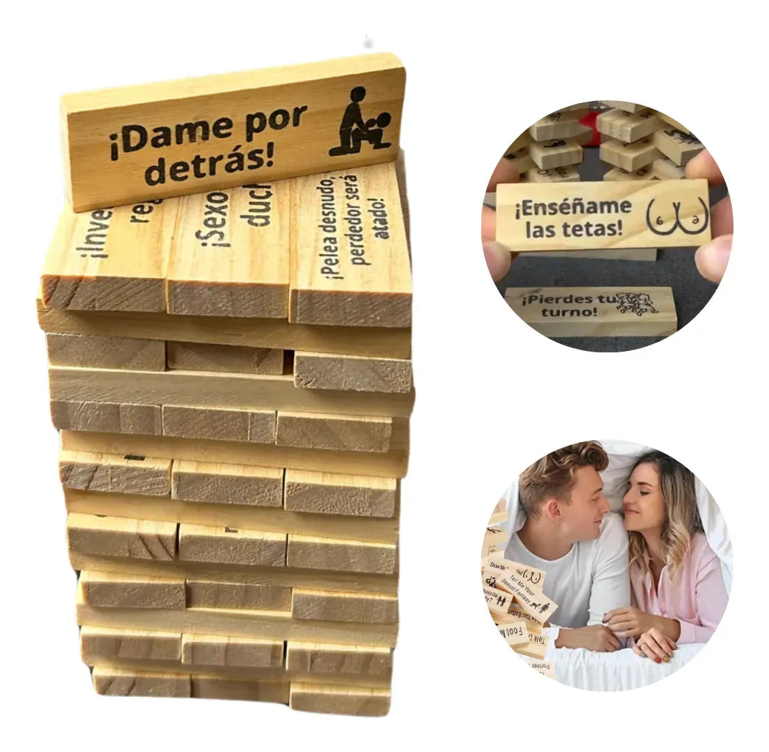 Combo Jenga Hot + Lubricante Prolub 80 g | Juego erótico para parejas