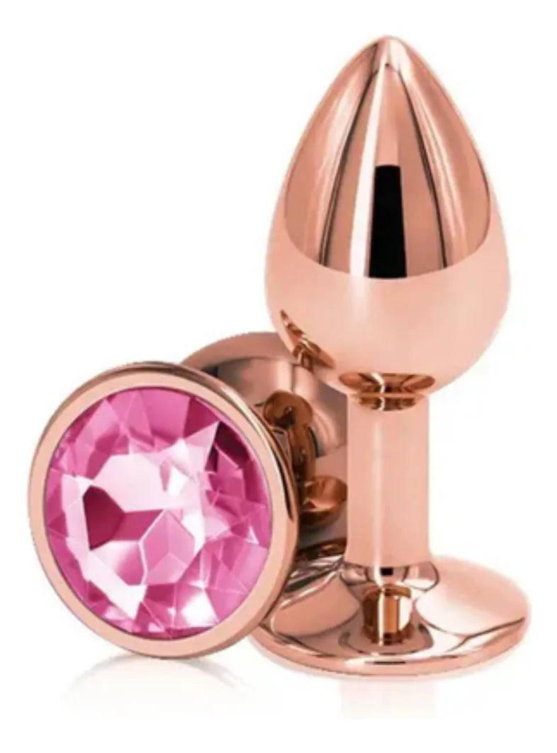 Combo Plug Anal Oro Rosado + Lubricante Prolub 80 g