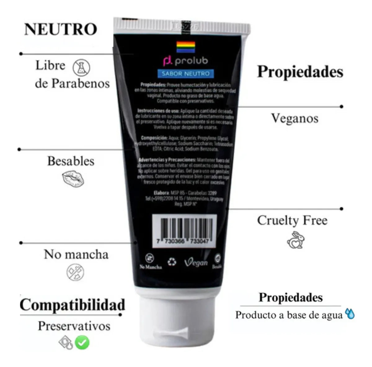 Combo Plug Anal Oro Rosado + Lubricante Prolub 80 g