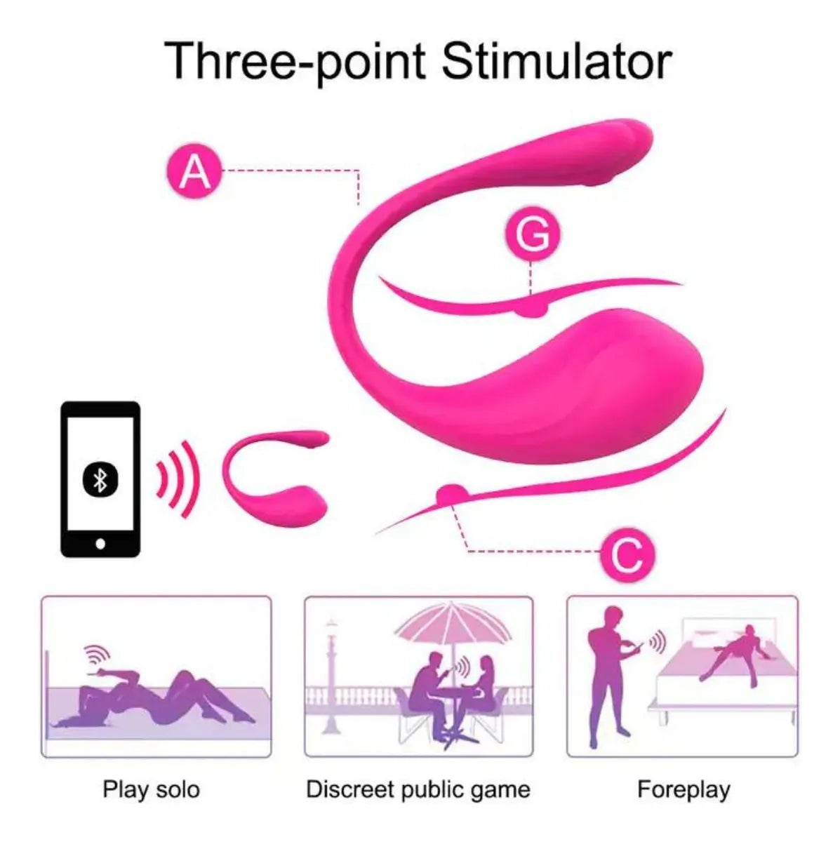 Consolador Vibrador Clítoris Control App Bluetooth Punto G Rosa
