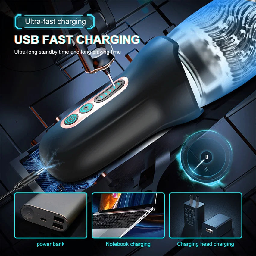 Rob – Masturbador masculino rotación 360° y vibración multivelocidad