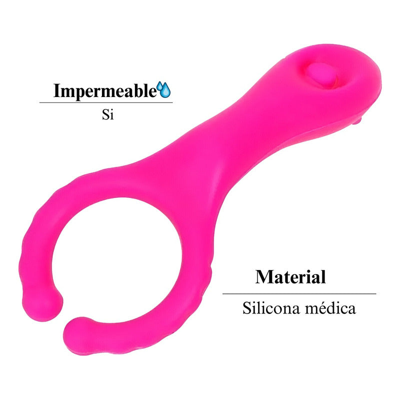 Anillo vibrador recargable USB rosado