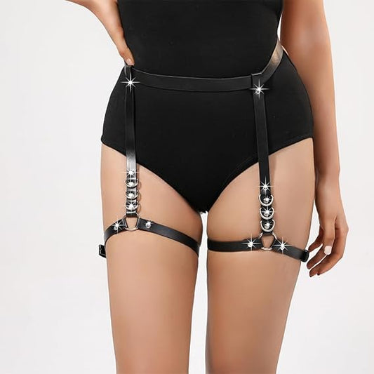 Arnés de cuero BDSM para cintura y piernas – Vibra Uruguay