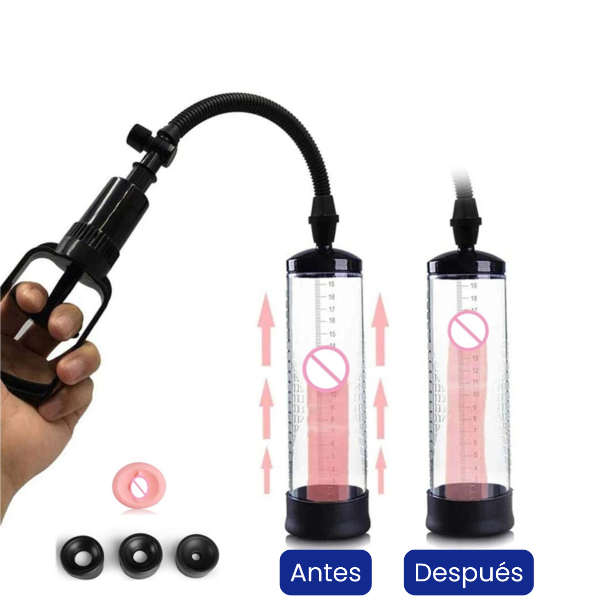 Bomba de succión para entrenamiento de erección masculina