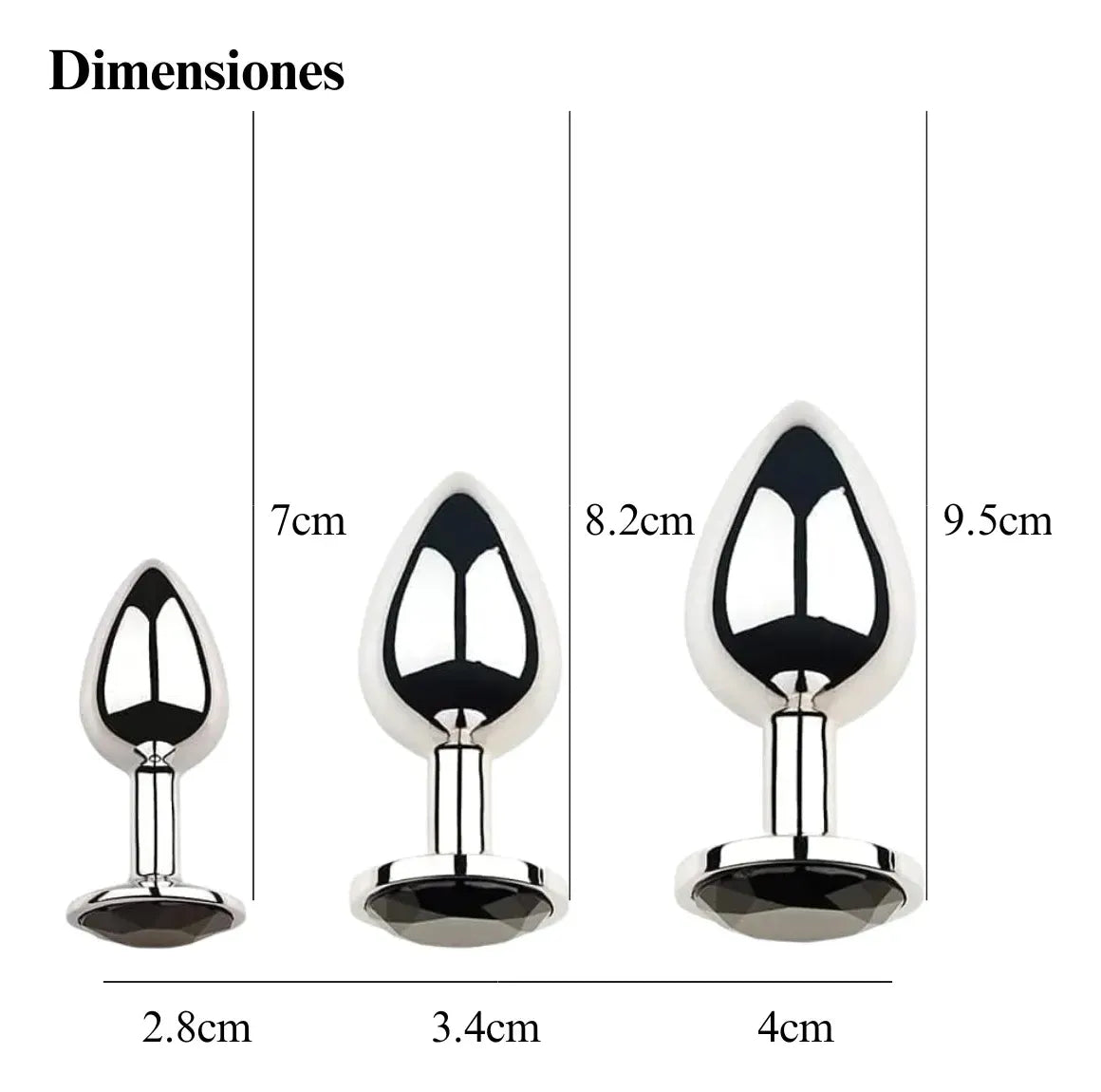 Set de plugs anales Onyx plateados con lubricante Prolub ideal para placer anal cómodo y seguro