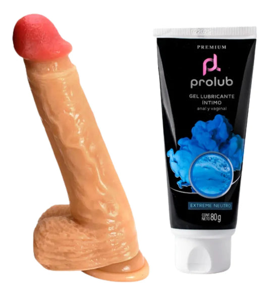Set con dildo de ventosa y lubricante Prolub en Vibra Uruguay