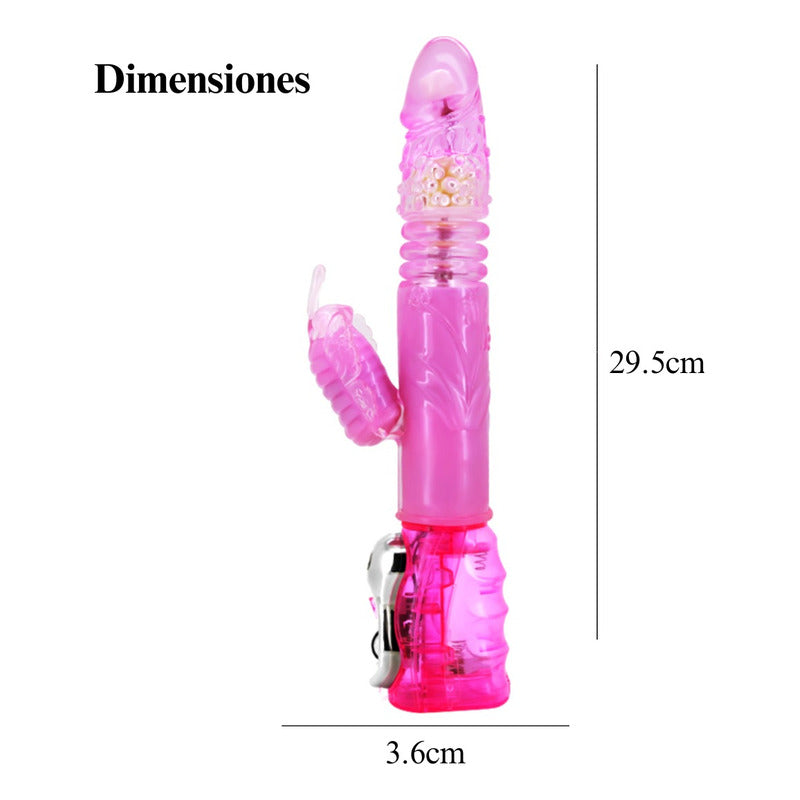 Dildo vibrador con mariposa para clítoris y punto G