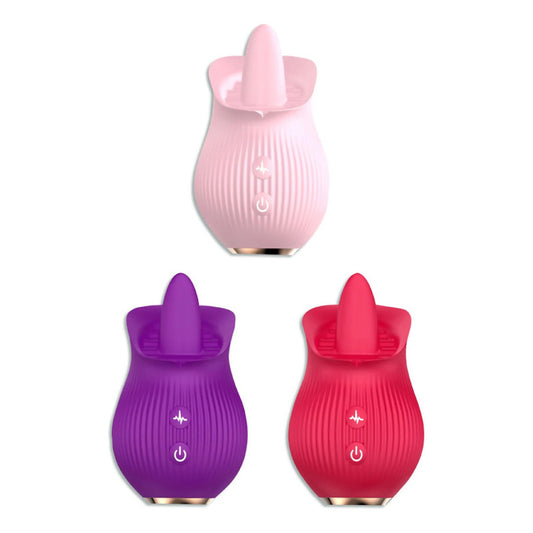 Estimulador de clítoris Rose con lengua vibradora 12 velocidades Vibra Uruguay