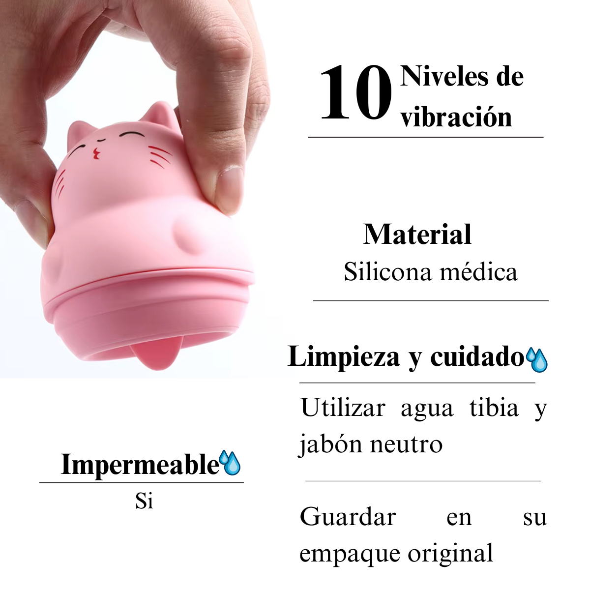 Vibrador femenino de silicona médica suave