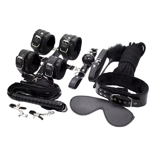 Set BDSM 10 en 1 accesorios fetiche bondage premium Vibra Uruguay