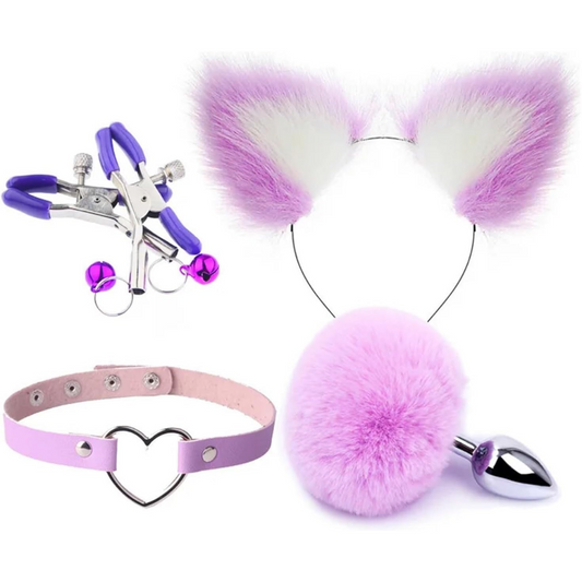 Kit BDSM Rabbit con plug anal y cola de conejo Vibra Uruguay