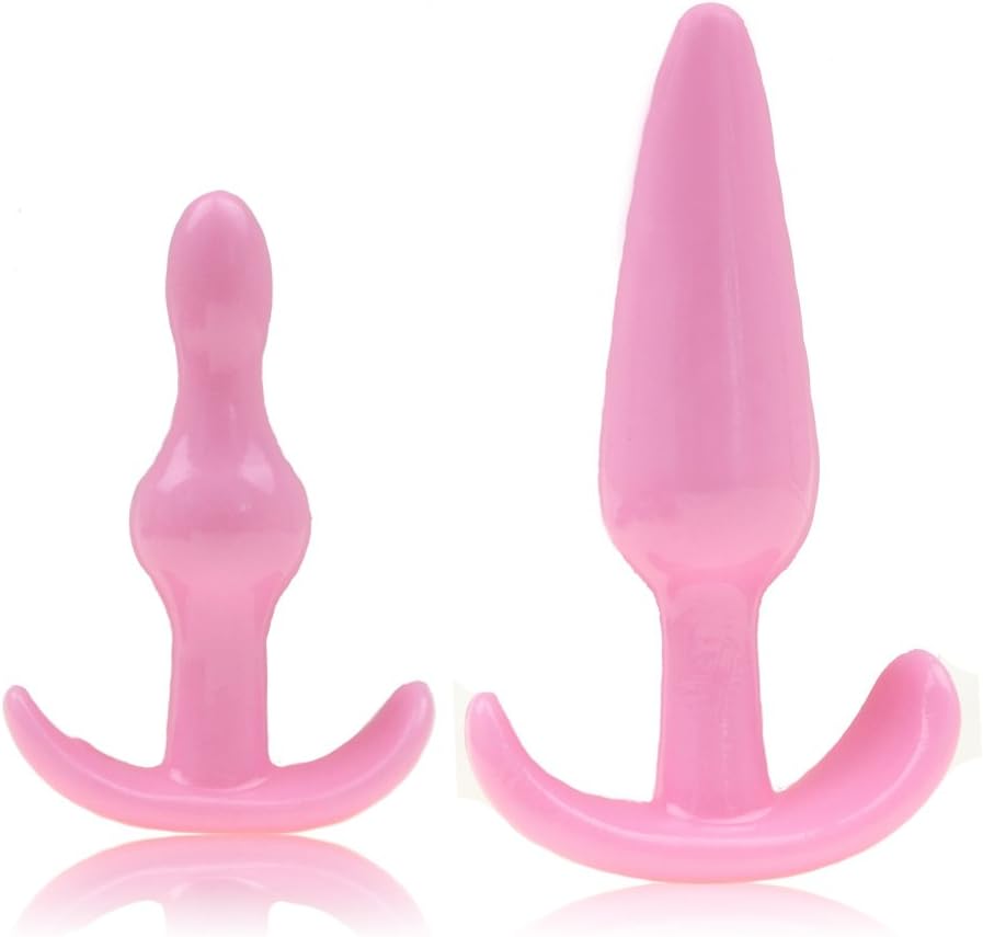 Set de plugs anales rosados de silicona médica