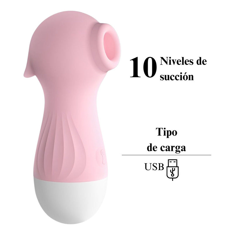 Vibrador succionador femenino Lola recargable por USB y a prueba de agua