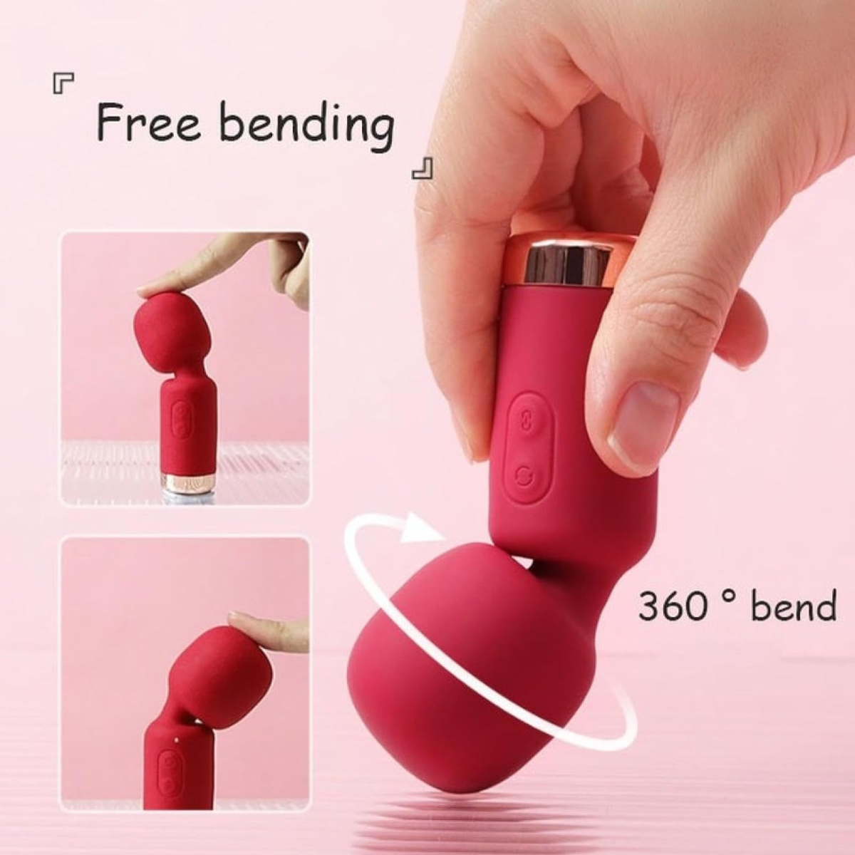 Mini vibrador rosa recargable 10 modos de vibración Vibra Montevideo