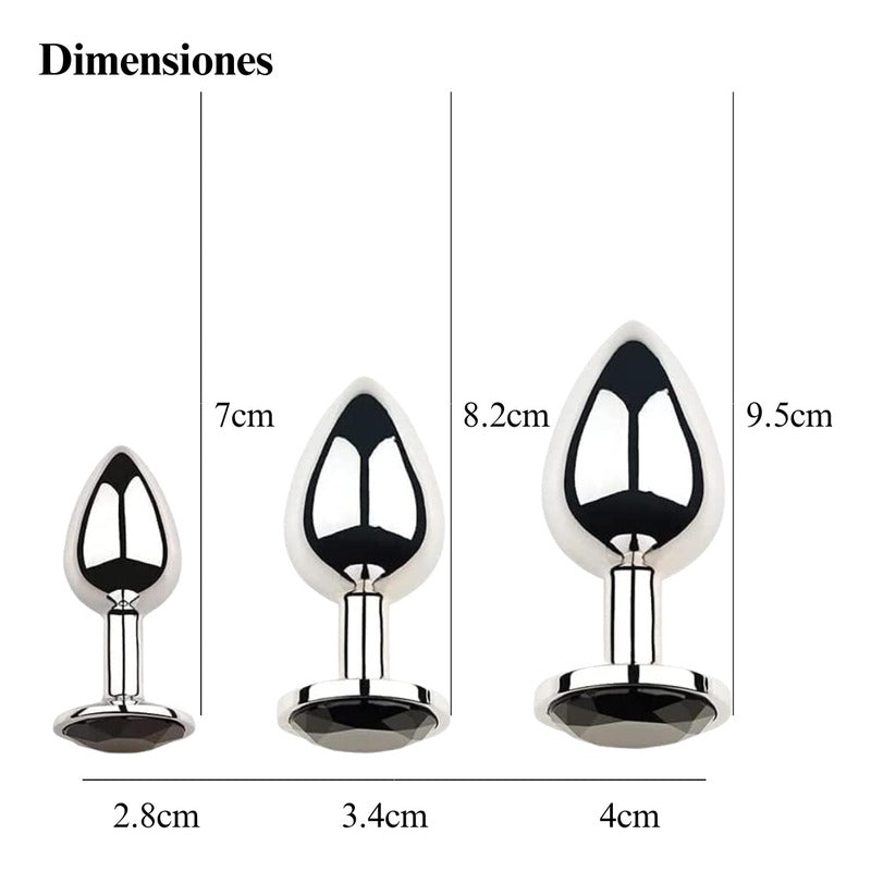 Kit de 3 plugs anales Onyx con tamaños progresivos