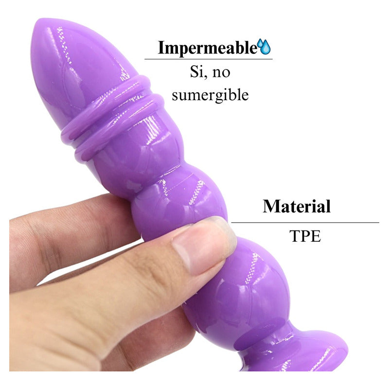 Plugs anales violetas suaves y flexibles material TPE y silicona