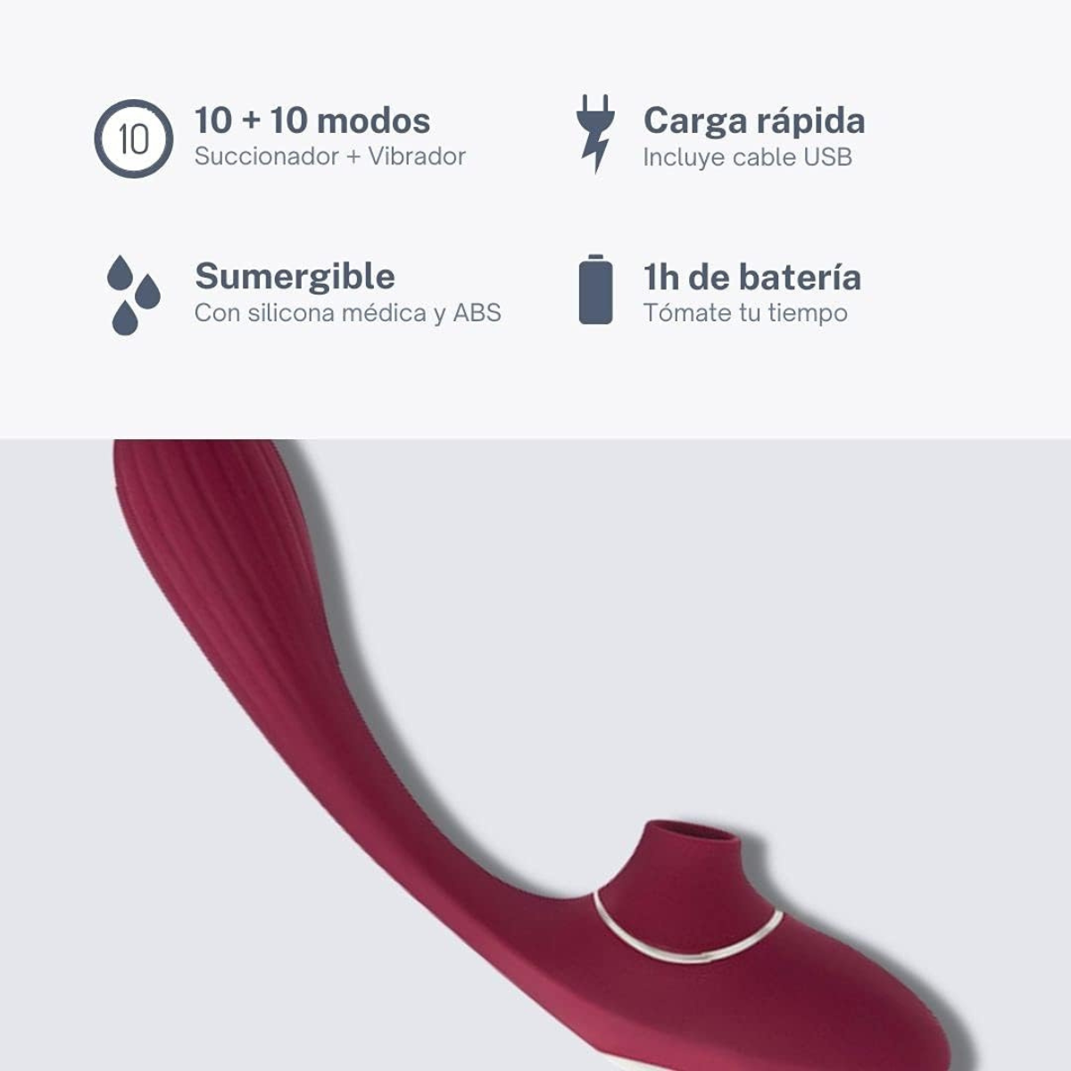 Triumph – vibrador dual recargable USB impermeable