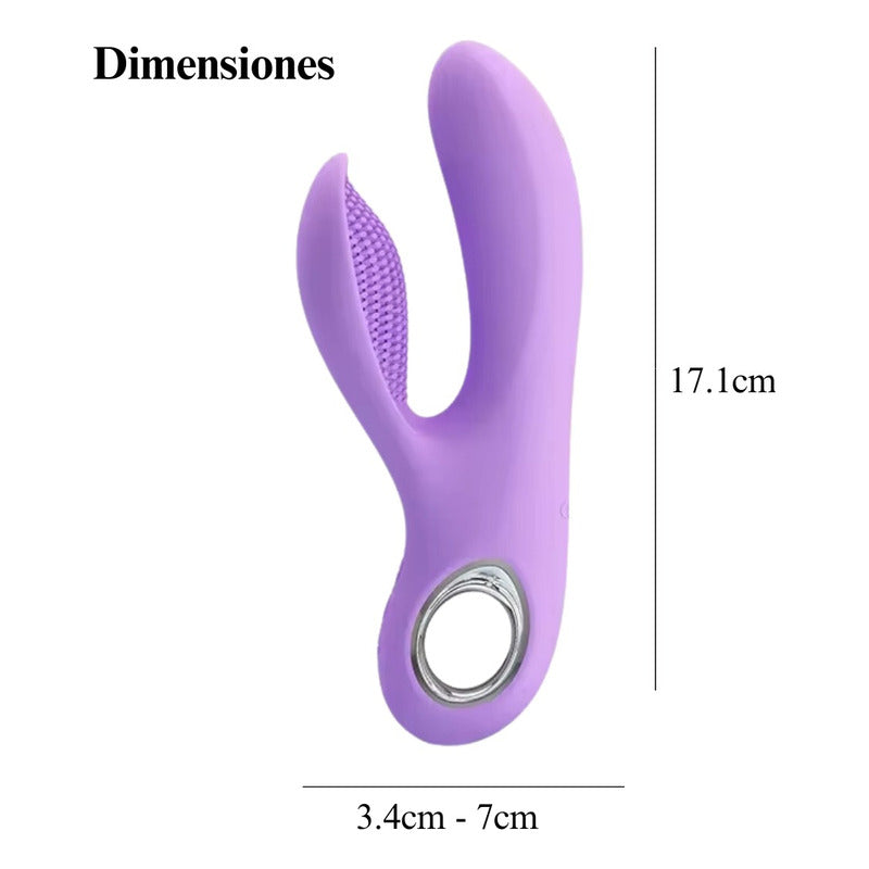 Vibrador doble punto G y clítoris recargable Vibra