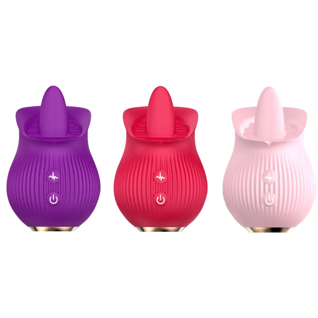 Vibrador lengua Rose ergonómico y silencioso con carga USB