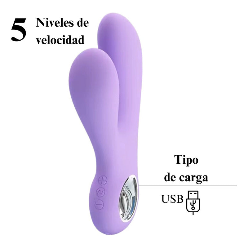 Vibrador Rabbit impermeable recargable por USB
