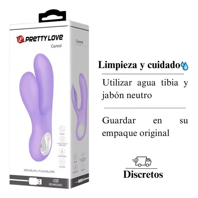 Vibrador rosa doble estimulador Vibra Uruguay