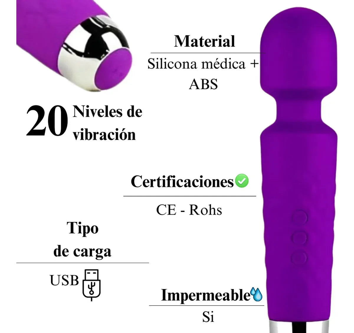 Vibrador multivelocidad para punto G color violeta – Vibra Uruguay
