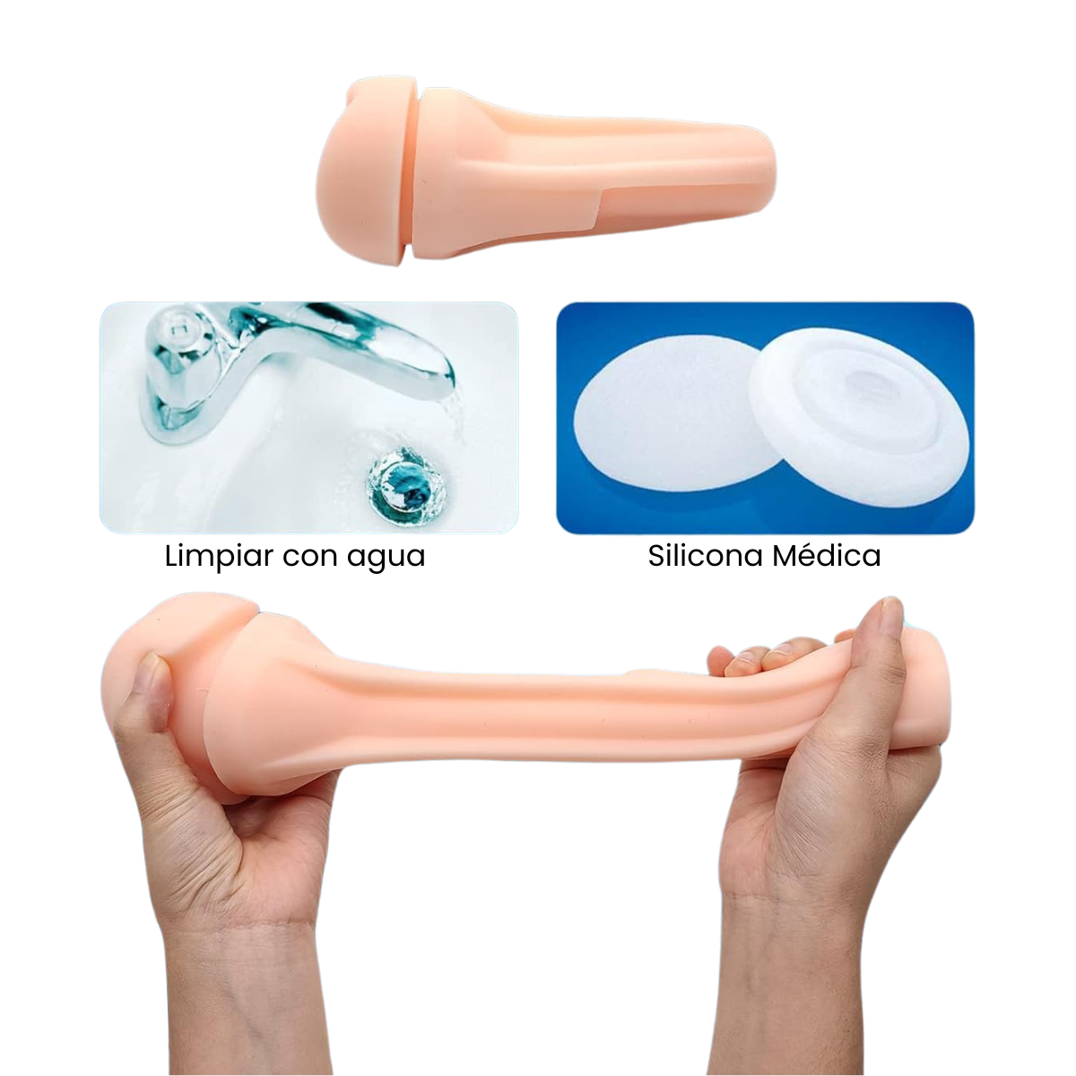 Masturbador Masculino Vibrador forma de Vagina  Recargable