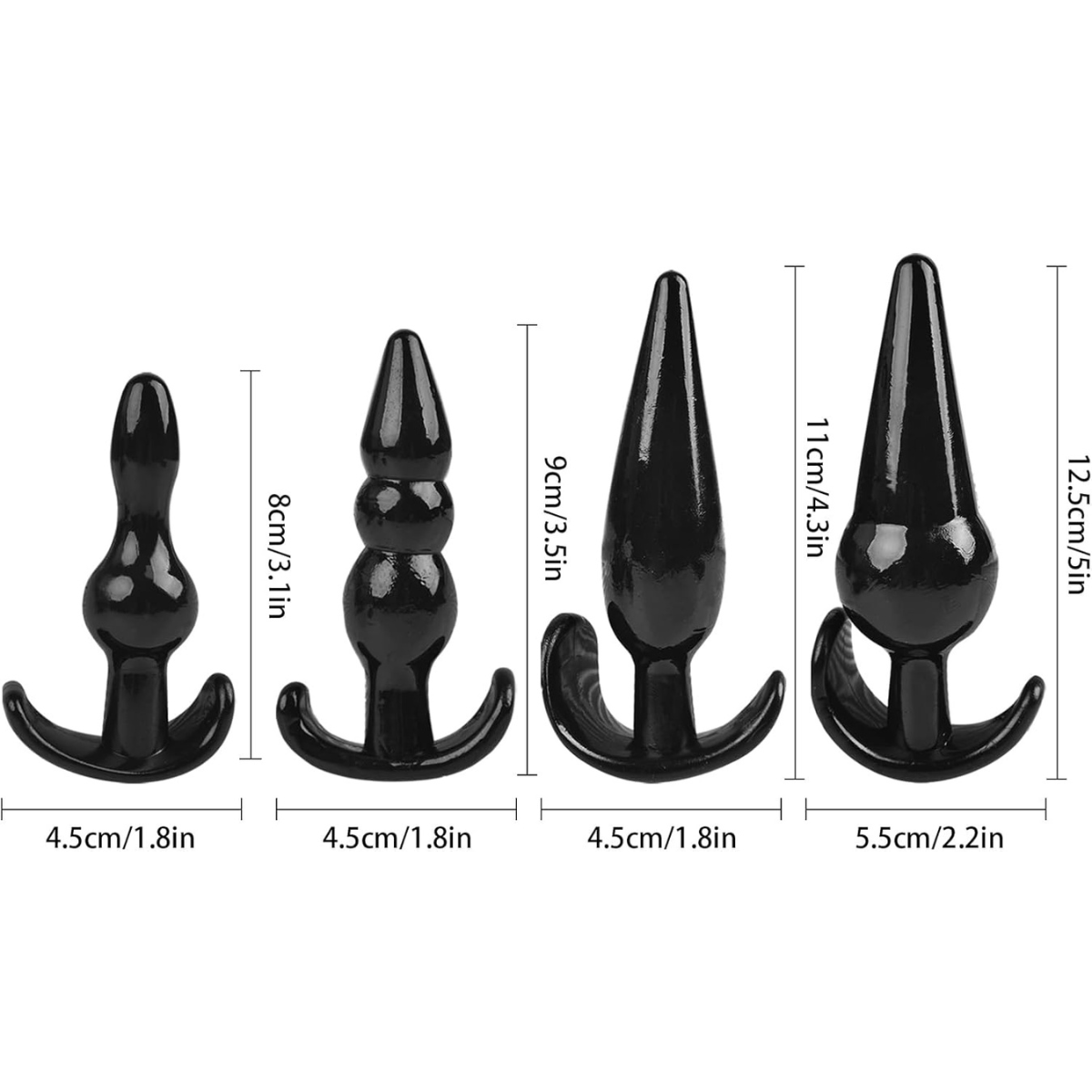Zeus - Kit Plugs Anal de Silicona Suave – 4 Piezas