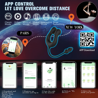 Prya - Anillo Vibrador con Próstata y App