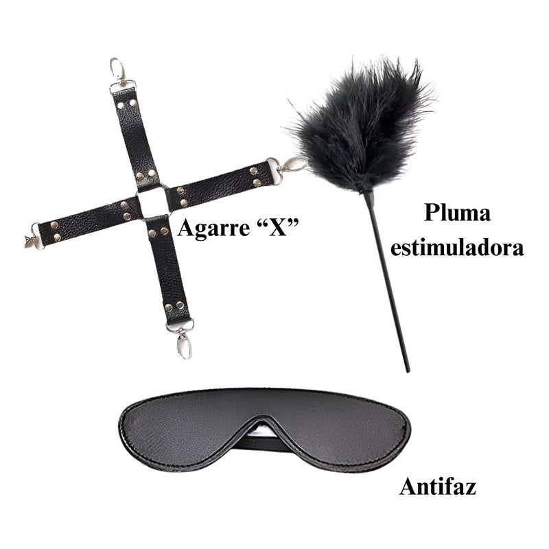 Set Kit 10 En 1 Accesorios Fetiche Bdsm Bondage Premium