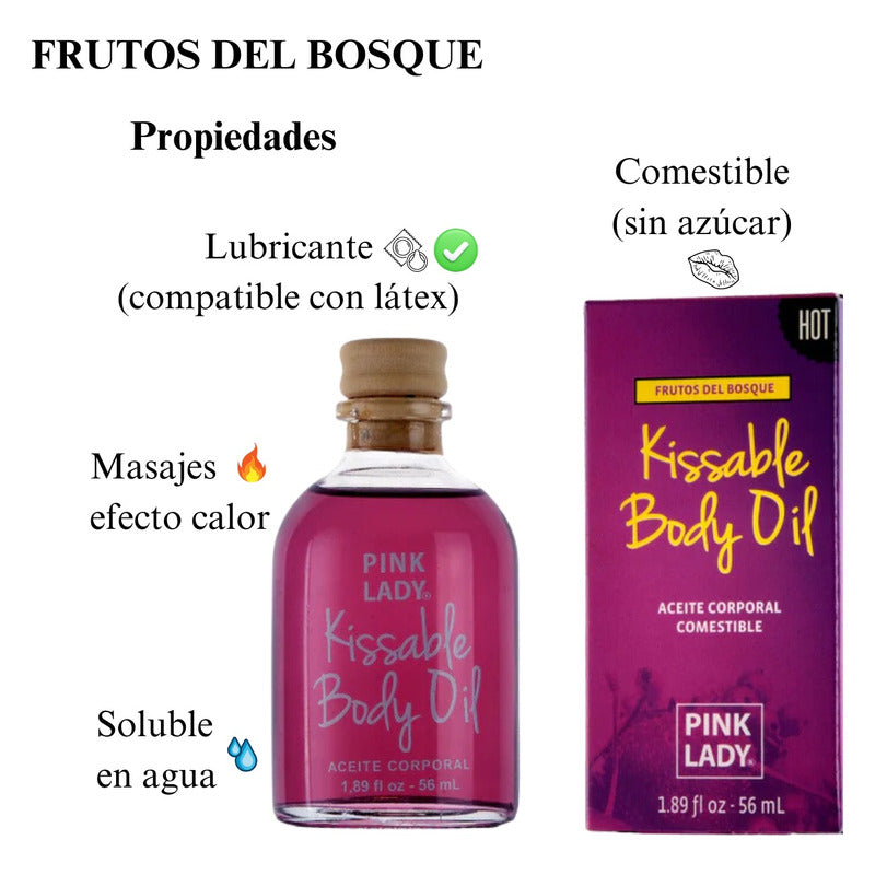Aceite Íntimo Comestible PINK LADY — Efecto Calor & Masajes