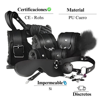 Kit Para Bdsm De Cuero 10 Piezas