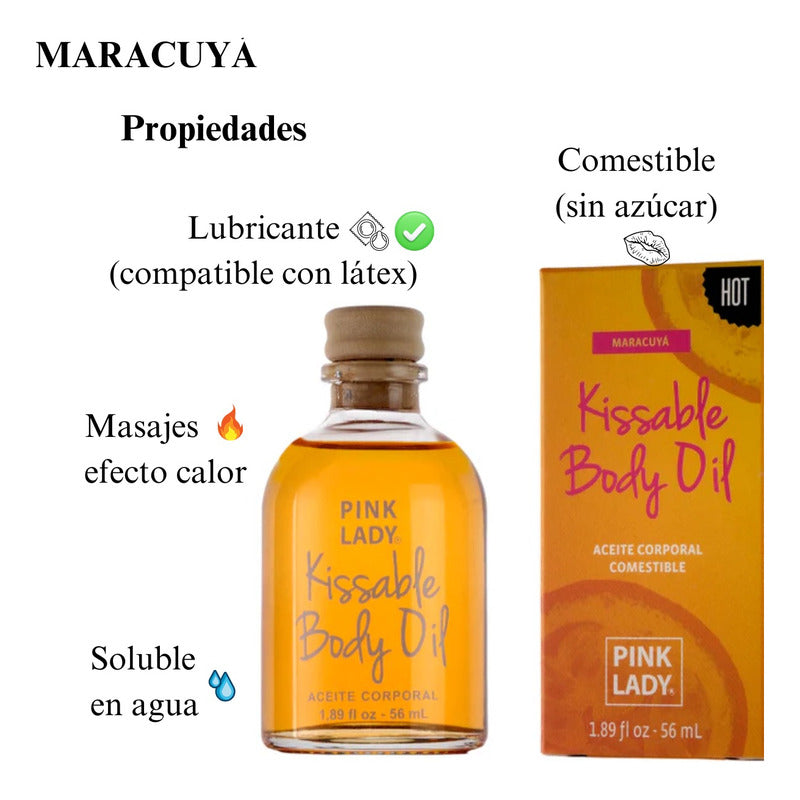 Aceite Íntimo Comestible PINK LADY — Efecto Calor & Masajes