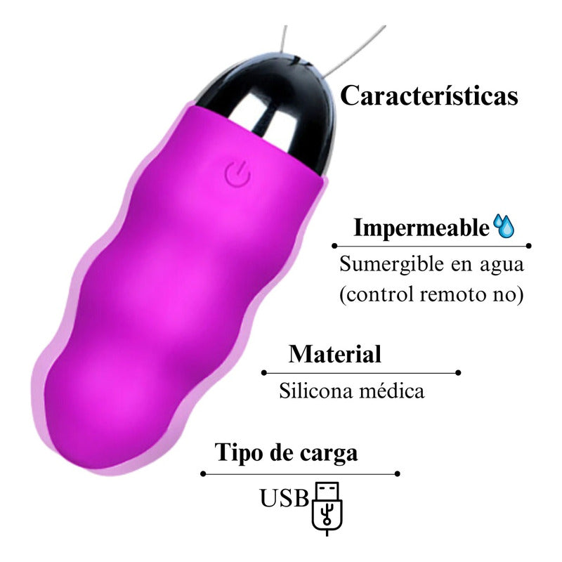 Violeta - Bala Vibradora Con 10 Velocidades Silenciosa Impermeable Usb.