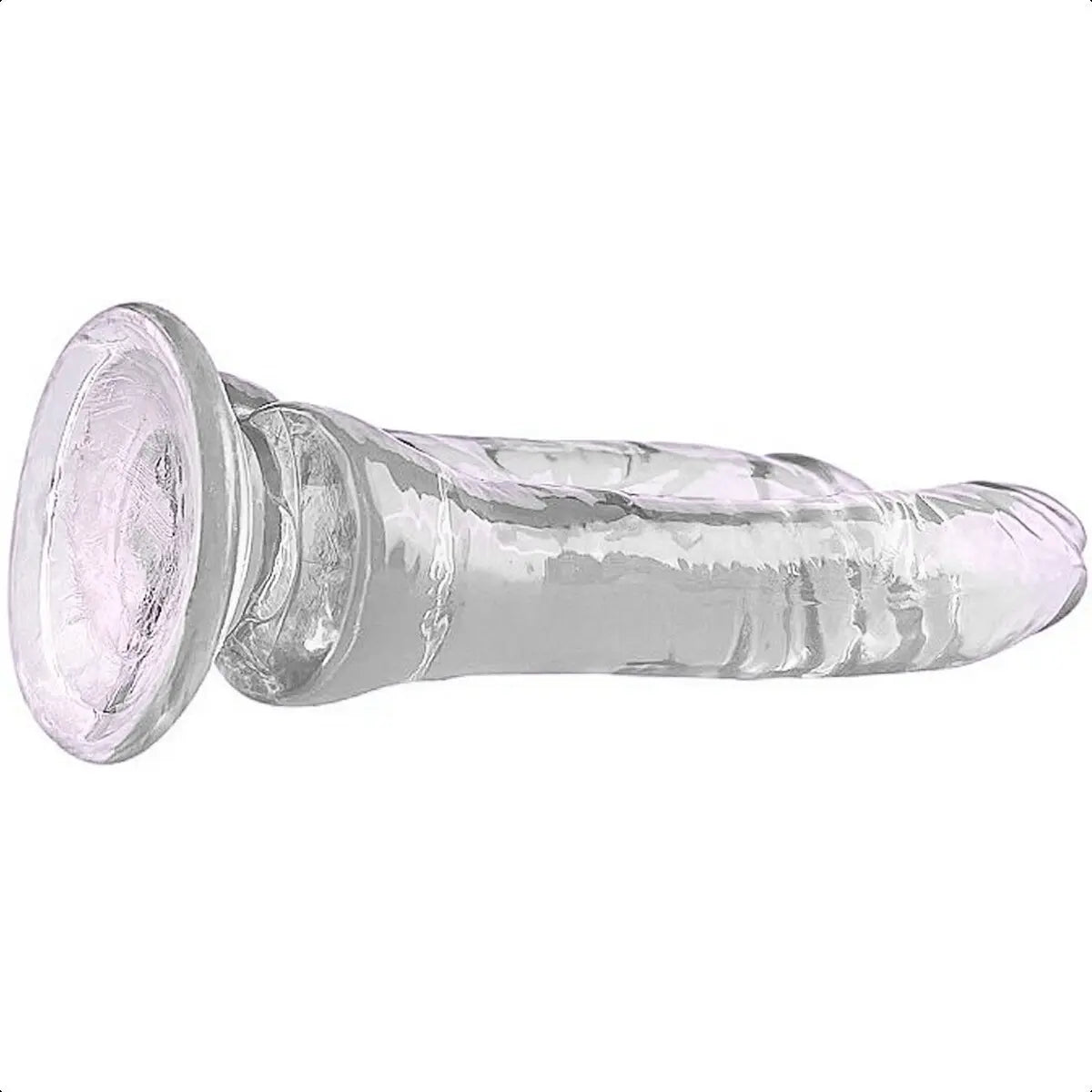 Dildo Doble Flexible con Ventosa Transparente