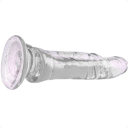 Dildo Doble Flexible con Ventosa Transparente