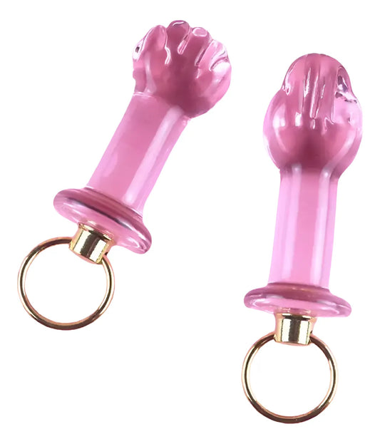 Plug Anal de Cristal Rosa con Anillo
