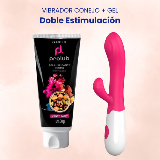 Vibrador Conejo + Gel Lubricante – Doble Estimulación