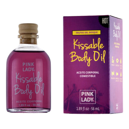 Aceite Íntimo PINK LADY Frutos del Bosque con efecto calor para masajes y lubricación.
