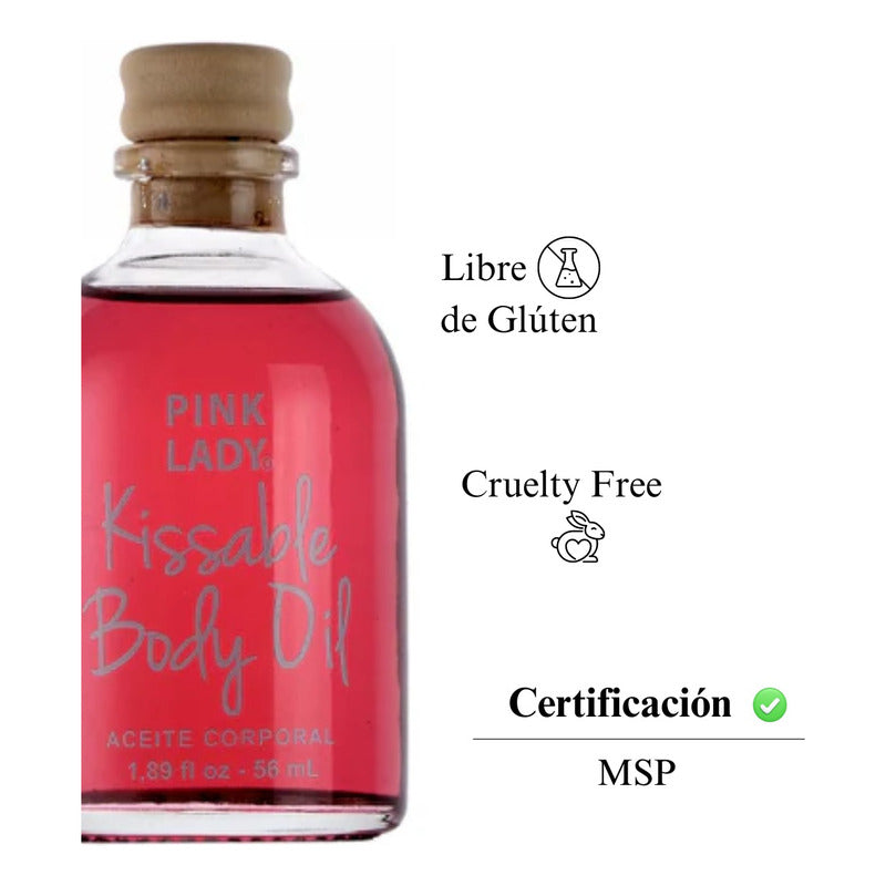 Sabores Frutilla Champagne, Maracuyá y Frutos del Bosque del Aceite Íntimo PINK LADY.
