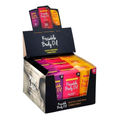 Textura del aceite íntimo efecto calor sabor Frutos del Bosque.
