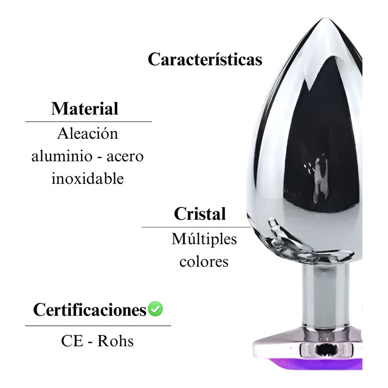 Plug anal con joya Alba 7cm Dilatador metlico hipoalergnico Vibra Plug anal con joya Alba 7cm Dilatador metlico hipoalergnico Vibra