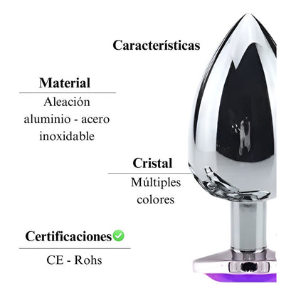 Kit Dildo Vibrador + Plug Anal Metal + Gel Lubricante
