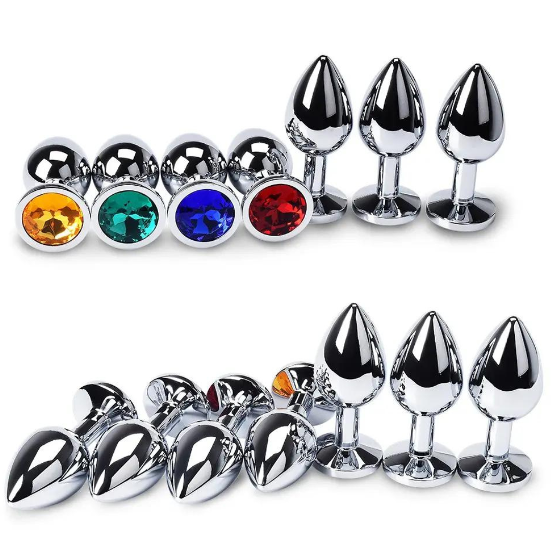 Plug anal Alba de acero con gema – Vibra Uruguay envío discreto.