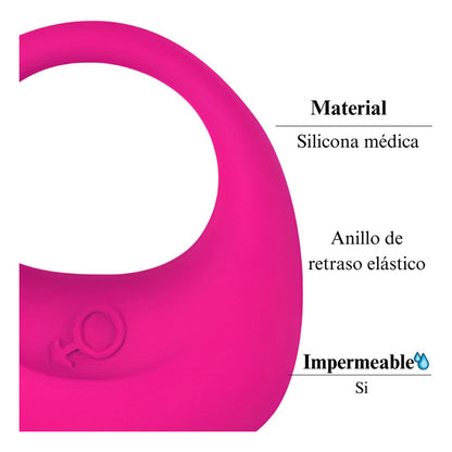 Anillo vibrador rosa impermeable con motor silencioso – Beltrán