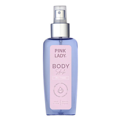 body splash, perfume corporal, splash femenino, fragancia uva fressia, aroma frutal floral, afrodisiaco corporal, pink lady, perfume diario, spray corporal, fragancia fresca, industria uruguaya, splash 140ml
